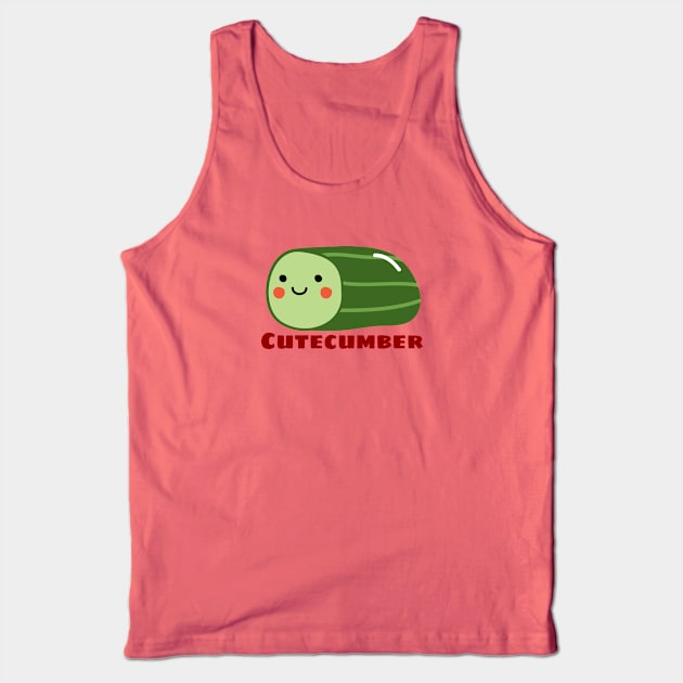 Cutecumber - Cute Cucumber Pun Tank Top by Allthingspunny